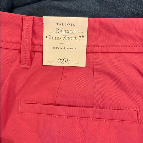 Talbots NWT new relaxed chino shorts 22W pink - Picture 5 of 5